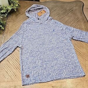 Mens Kangol hooded blue sweater size L NWT